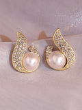 Buy Shein Rhinestone & Faux Pearl Decor Stud Earrings in Pakistan