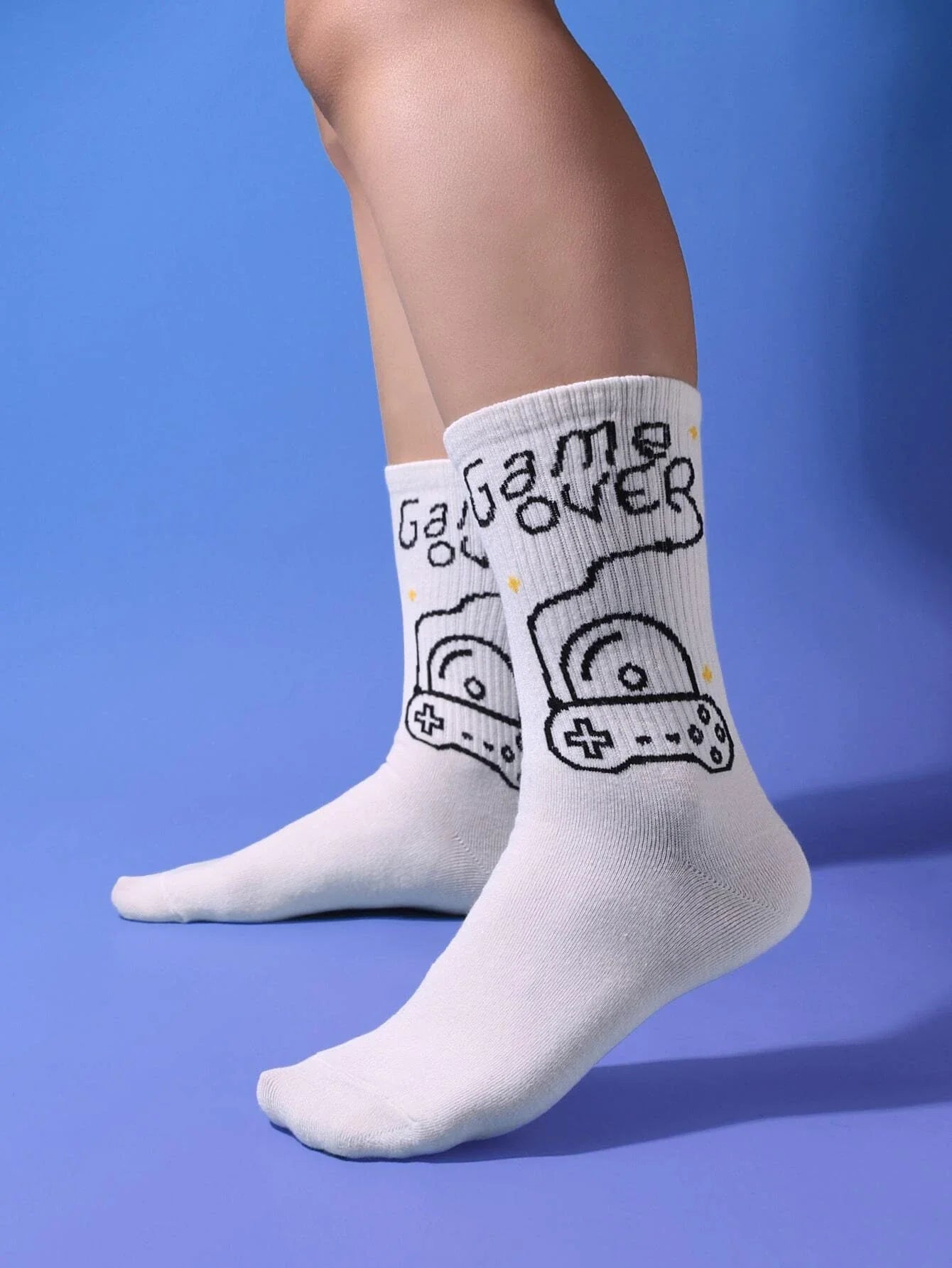 Buy Shein Cartoon & Letter Graphic Crew Socks in Pakistan