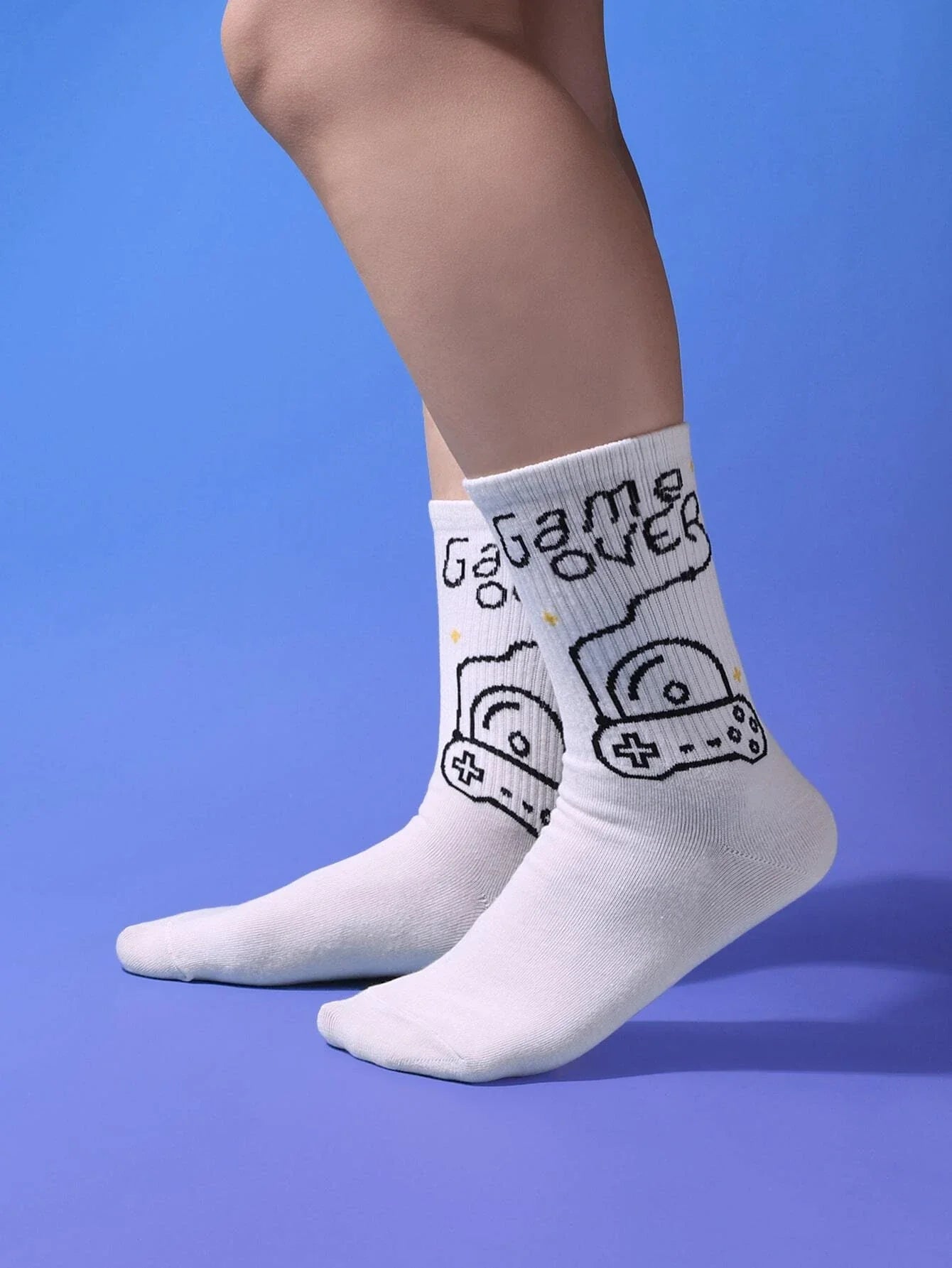 Buy Shein Cartoon & Letter Graphic Crew Socks in Pakistan