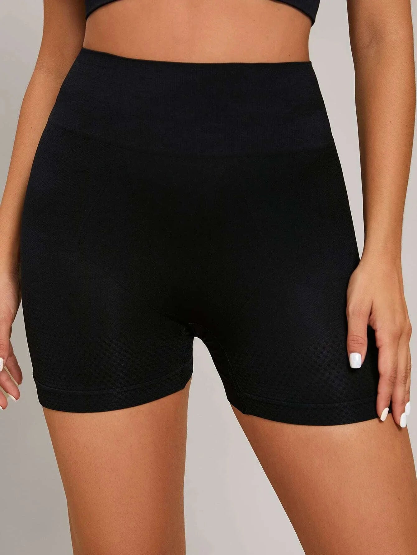 Buy SHEIN Solid Wide Band Waist Sports Shorts in Pakistan