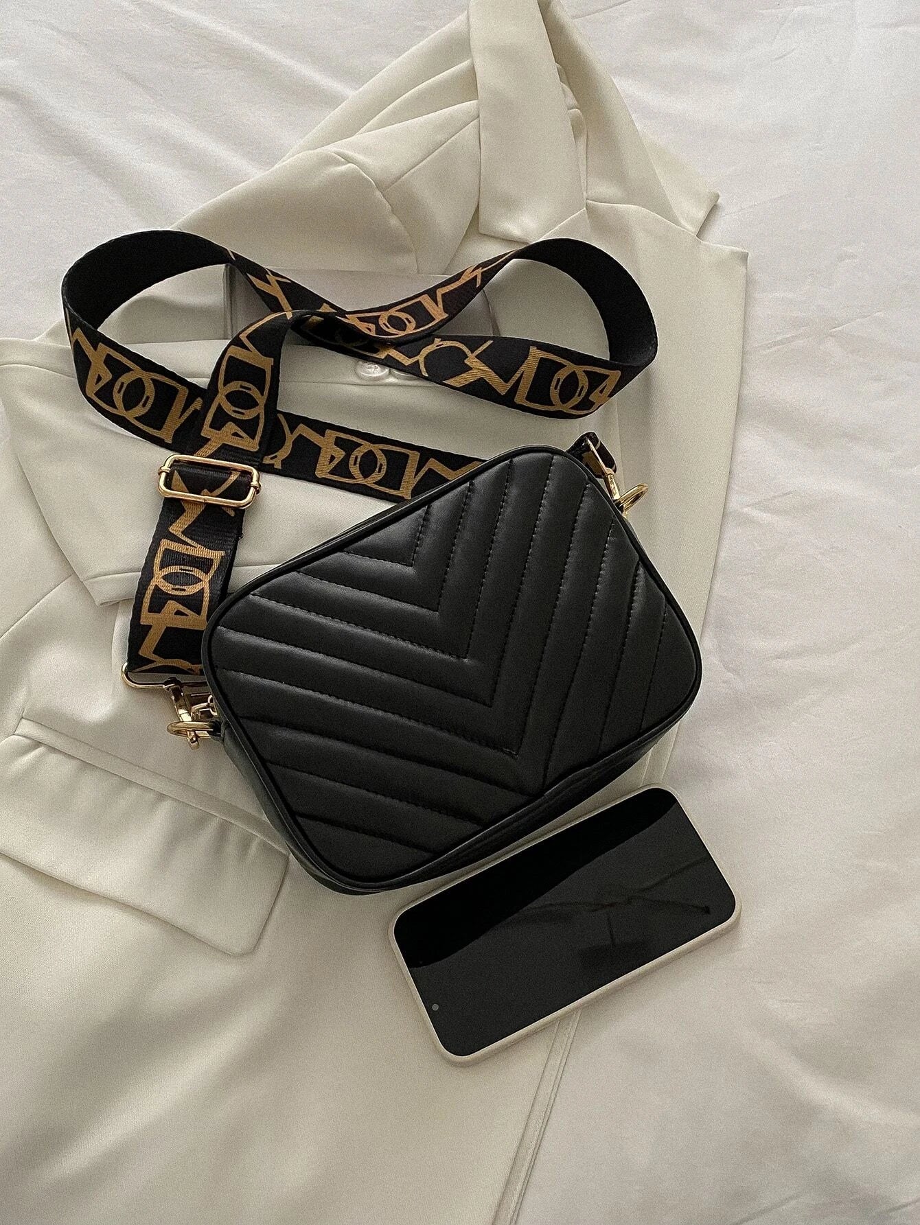 Buy SHEIN Mini Chevron Detail Square Bag in Pakistan