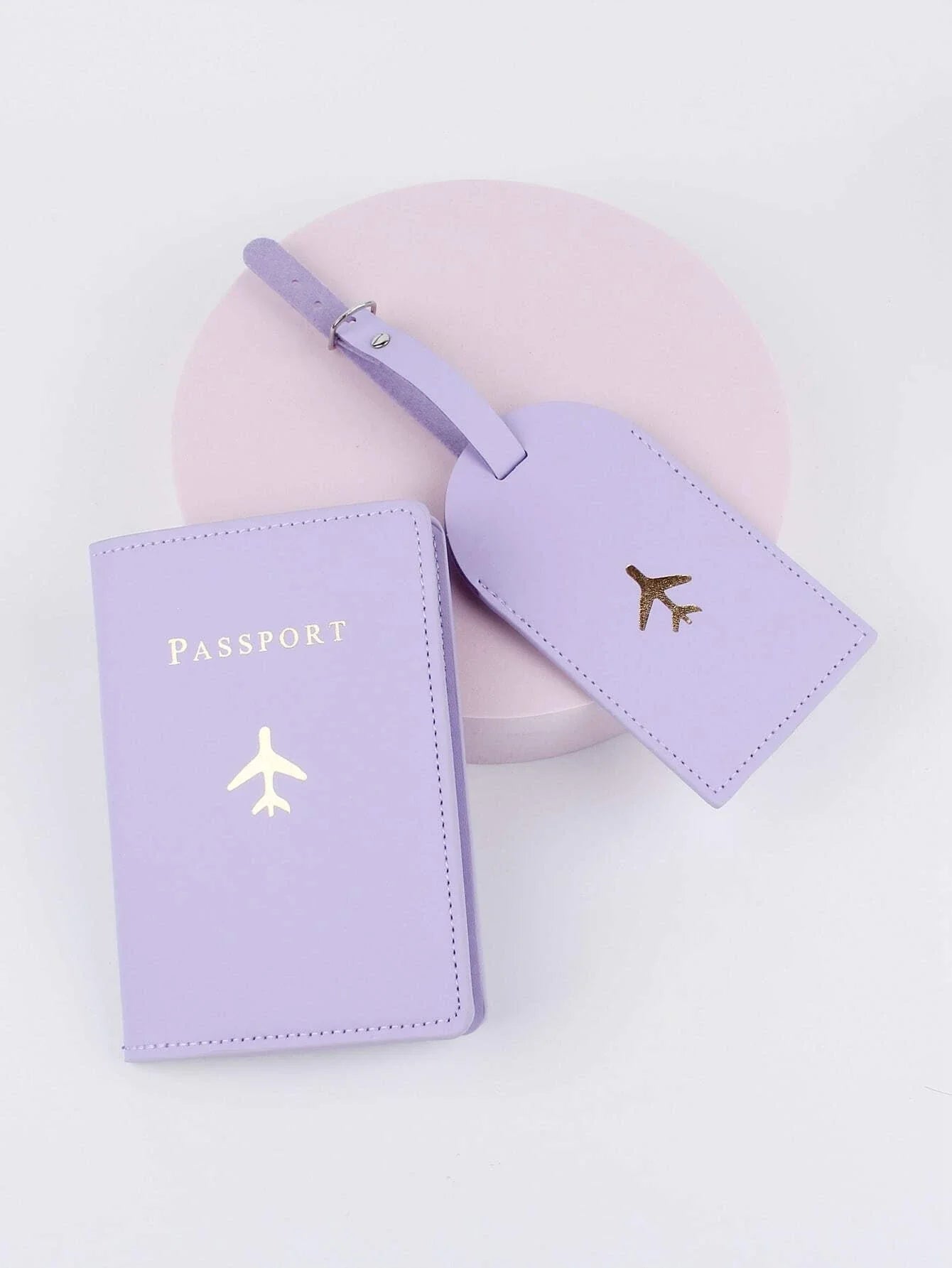 Buy Shein Plane & Letter Graphic Passport Case With Luggage Tag in Pakistan