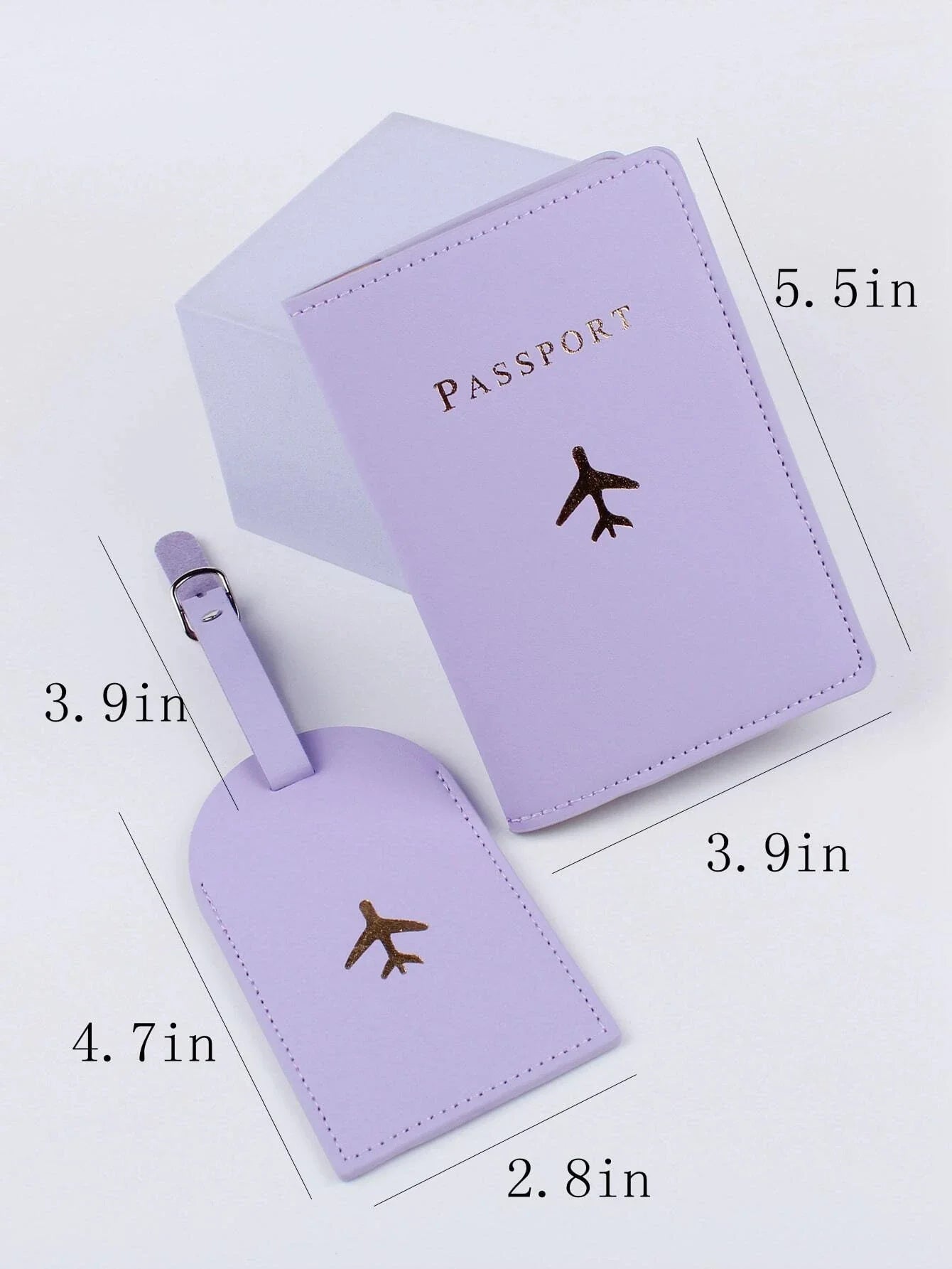 Buy Shein Plane & Letter Graphic Passport Case With Luggage Tag in Pakistan