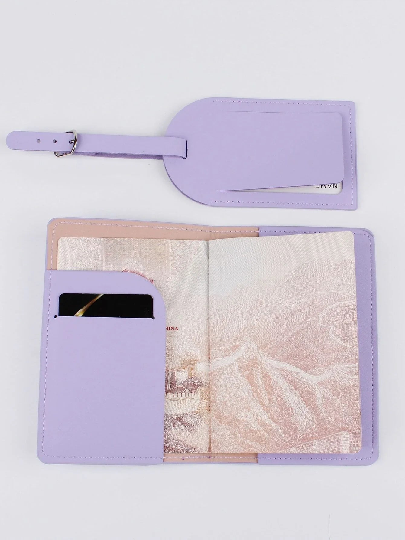 Buy Shein Plane & Letter Graphic Passport Case With Luggage Tag in Pakistan