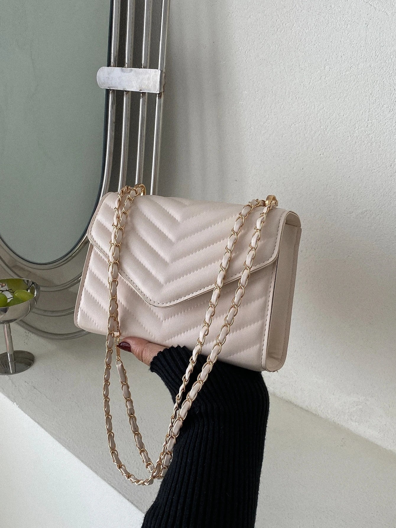 Buy SHEIN Mini Chevron Flap Square Bag in Pakistan