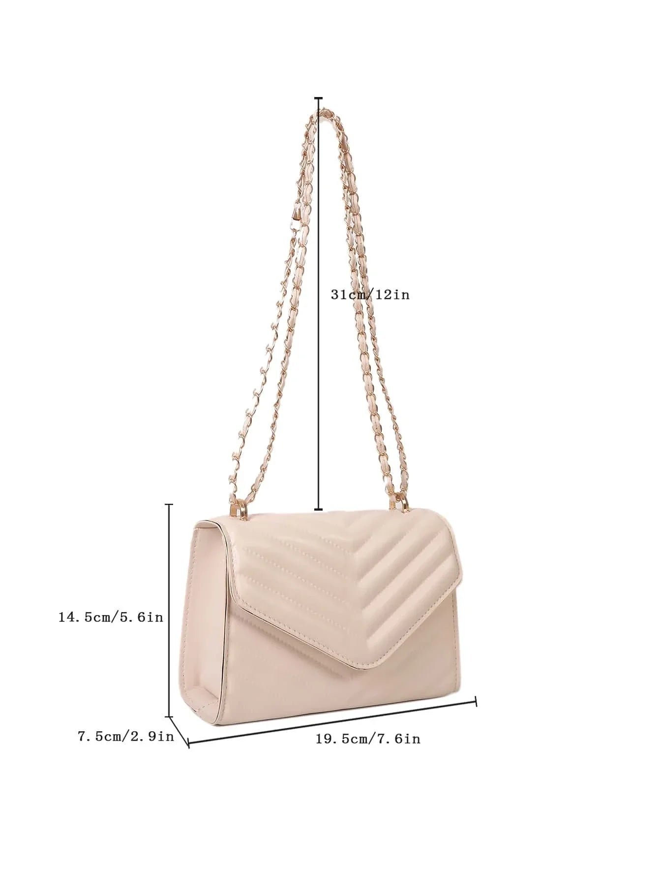 Buy SHEIN Mini Chevron Flap Square Bag in Pakistan