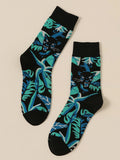 Buy Shein Plant & Leopard Print Crew Socks in Pakistan