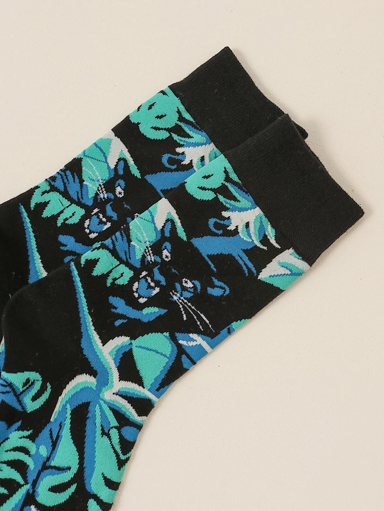 Buy Shein Plant & Leopard Print Crew Socks in Pakistan