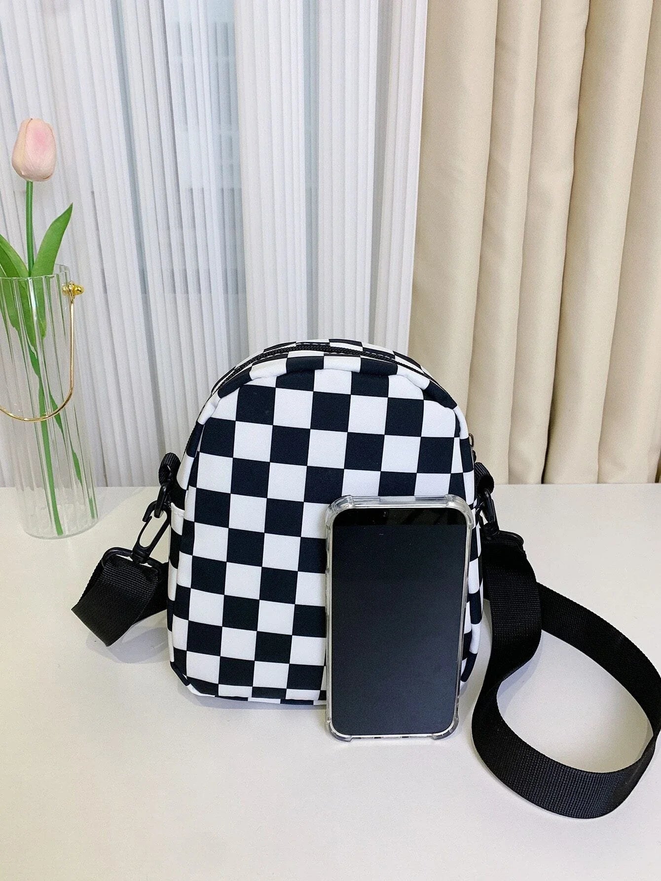 Buy SHEIN Mini Two Tone Checkered Pattern Square Bag in Pakistan