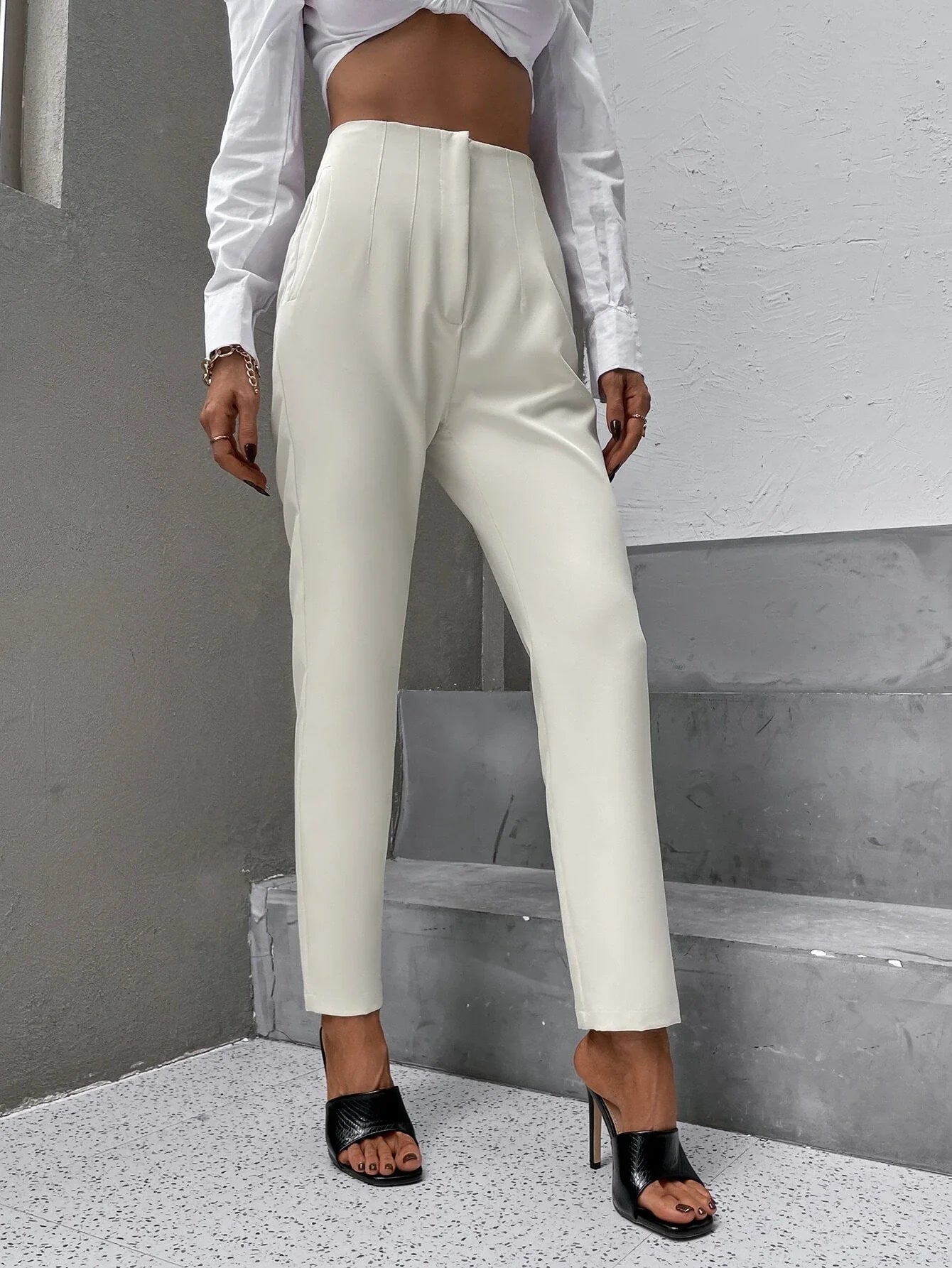 Buy SHEIN Slant Pockets Seam Detail Pants in Pakistan