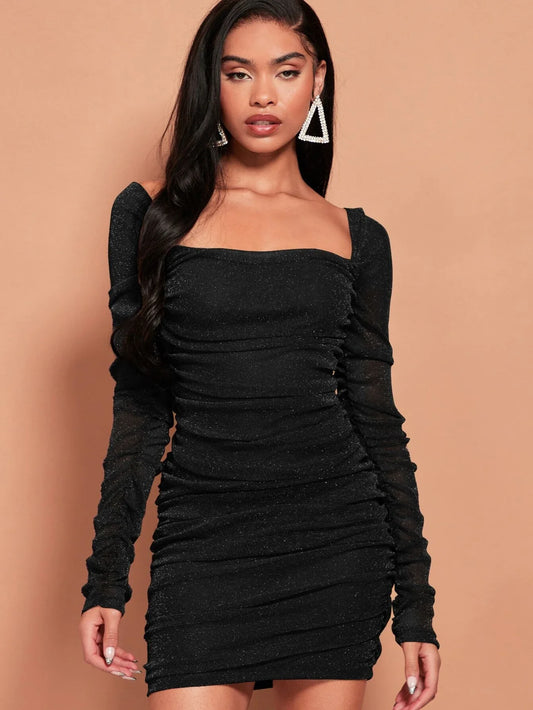 Buy SHEIN BAE Off The Shoulder Glitter Bodycon Dress in Pakistan