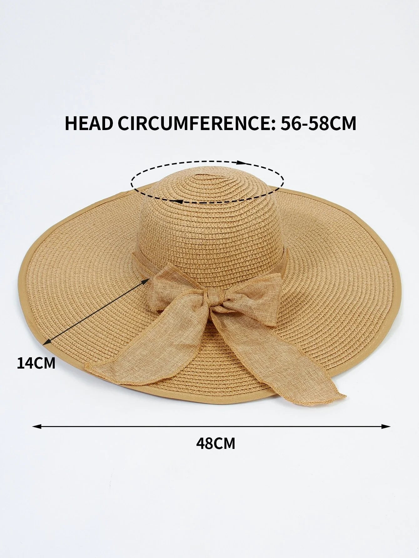 Buy SHEIN Bow Decor Summer Beach Straw Hat in Pakistan