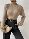 Buy Shein Turtleneck Raglan Sleeve Ribbed Knit Sweater in Pakistan