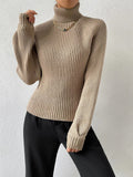 Buy Shein Turtleneck Raglan Sleeve Ribbed Knit Sweater in Pakistan