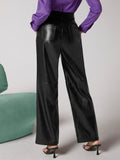 Buy Shein Zipper Fly Palazzo PU Pants in Pakistan