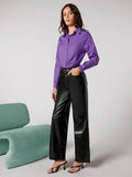 Buy Shein Zipper Fly Palazzo PU Pants in Pakistan