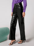 Buy Shein Zipper Fly Palazzo PU Pants in Pakistan