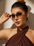 Buy SHEIN Leopard Tinted Lens Fashion Glasses in Pakistan