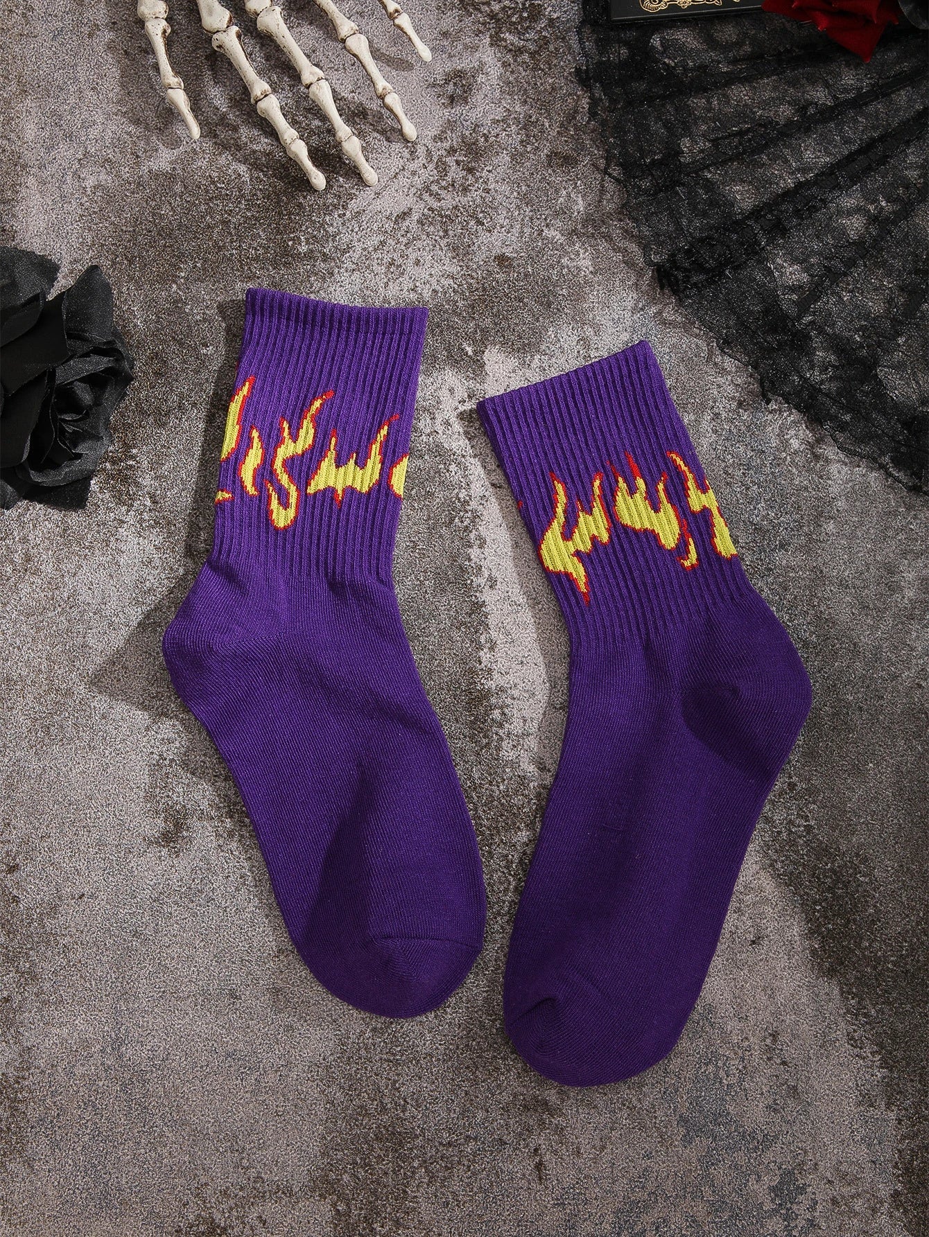 Buy Shein Flame Pattern Crew Socks in Pakistan