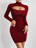 Buy SHEIN Mock Neck Cut Out Bodycon Dress in Pakistan