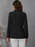 Buy Shein Lapel Collar Double Breasted Flap Detail Blazer in Pakistan