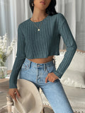 Buy SHEIN EZwear Solid Rib-Knit Crop Tee in Pakistan