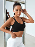 Buy SHEIN Light Support Criss Cross Backless Sports Bra in Pakistan