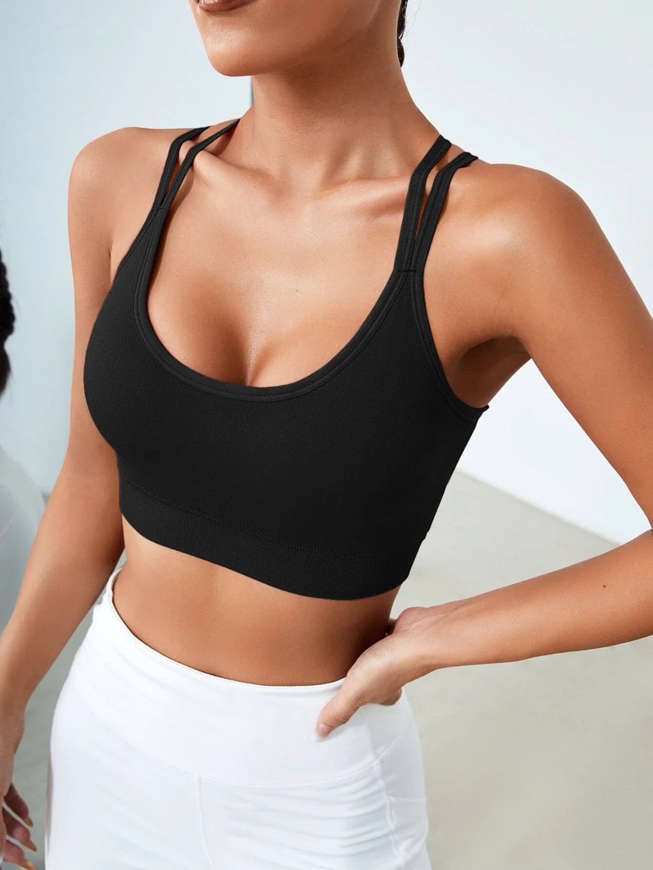 Buy SHEIN Light Support Criss Cross Backless Sports Bra in Pakistan