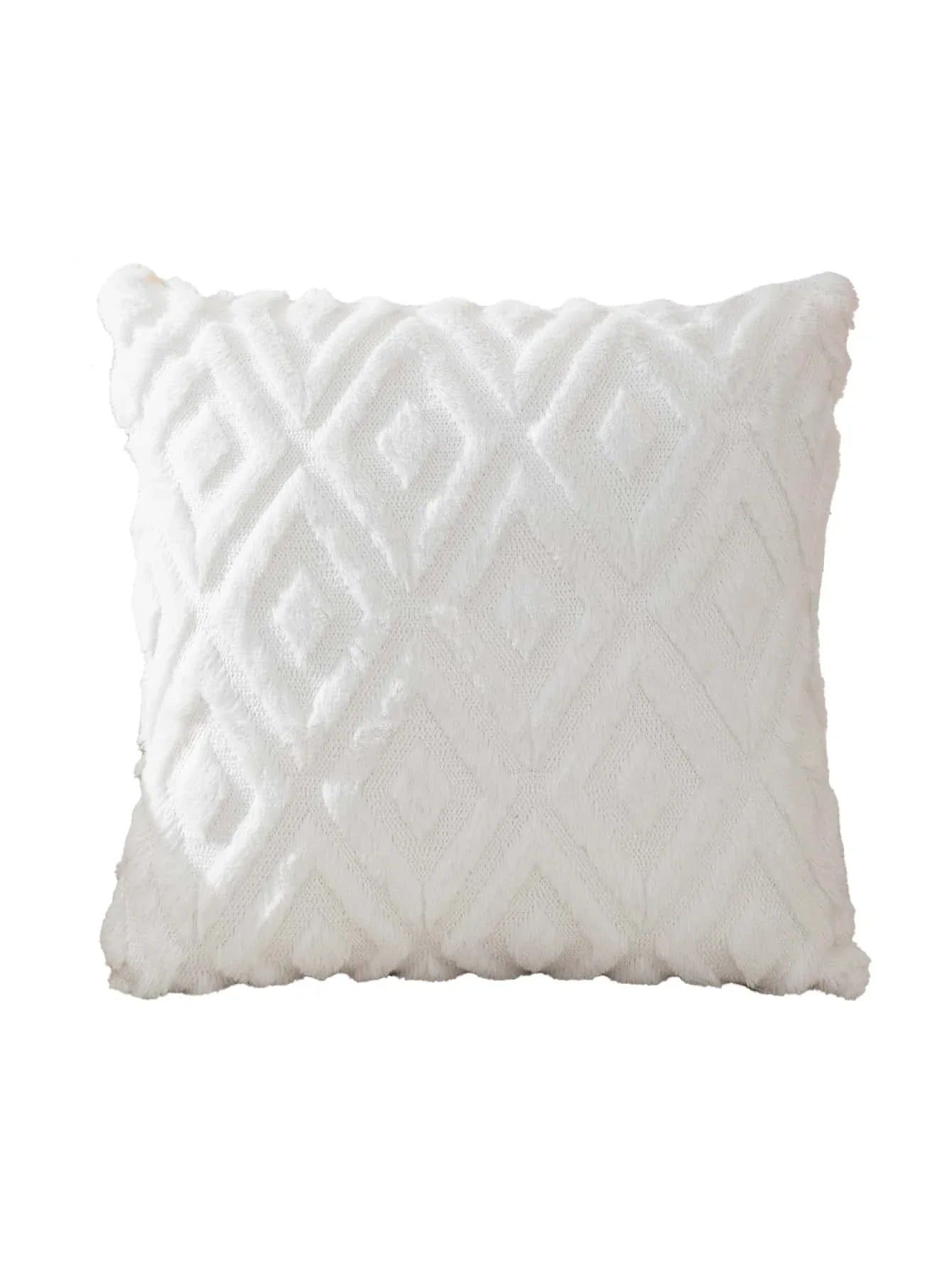 Buy Shein Geometric Pattern Fuzzy Cushion Cover Without Filler in Pakistan