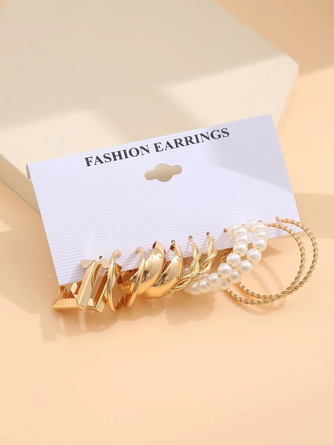 Buy Shein 6pairs Faux Pearl Decor Earrings in Pakistan