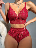 Buy Shein Bow Front Lace Lingerie Set in Pakistan