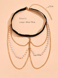 Buy SHEIN Faux Pearl Decor Layered Leg Chain in Pakistan