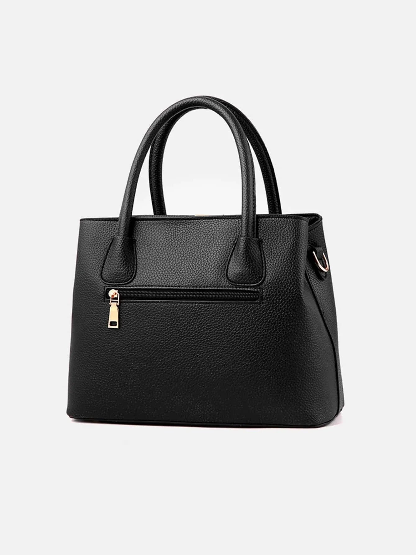 Buy SHEIN Simple Artificial Leather Handbag, Women's Elegant Crossbody Bag With Zipper Stylish, Litchi Embossed Top Handle Bag With Bag Charm in Pakistan