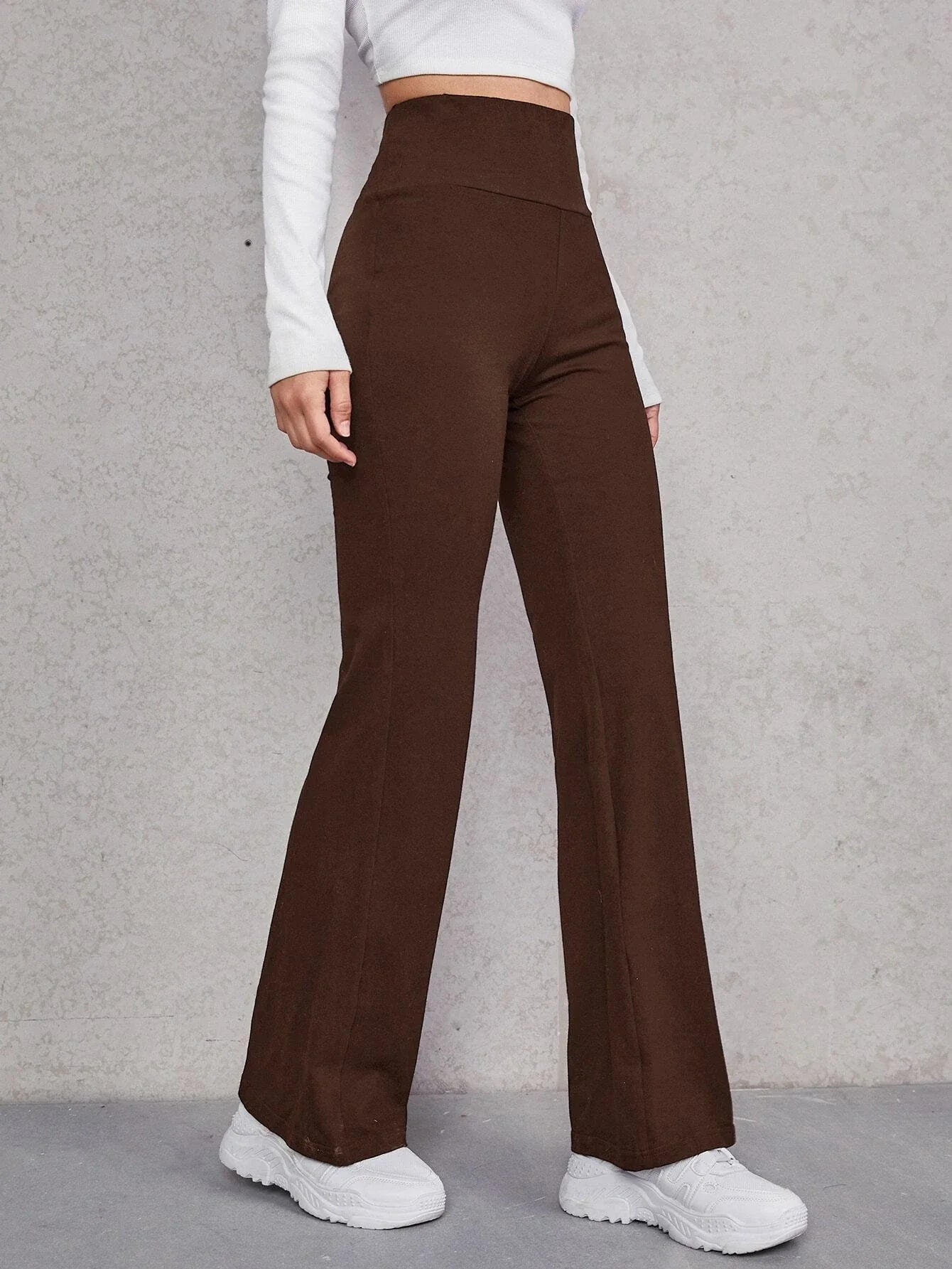 Buy SHEIN Unity Wide Waistband Flare Leg Pants in Pakistan