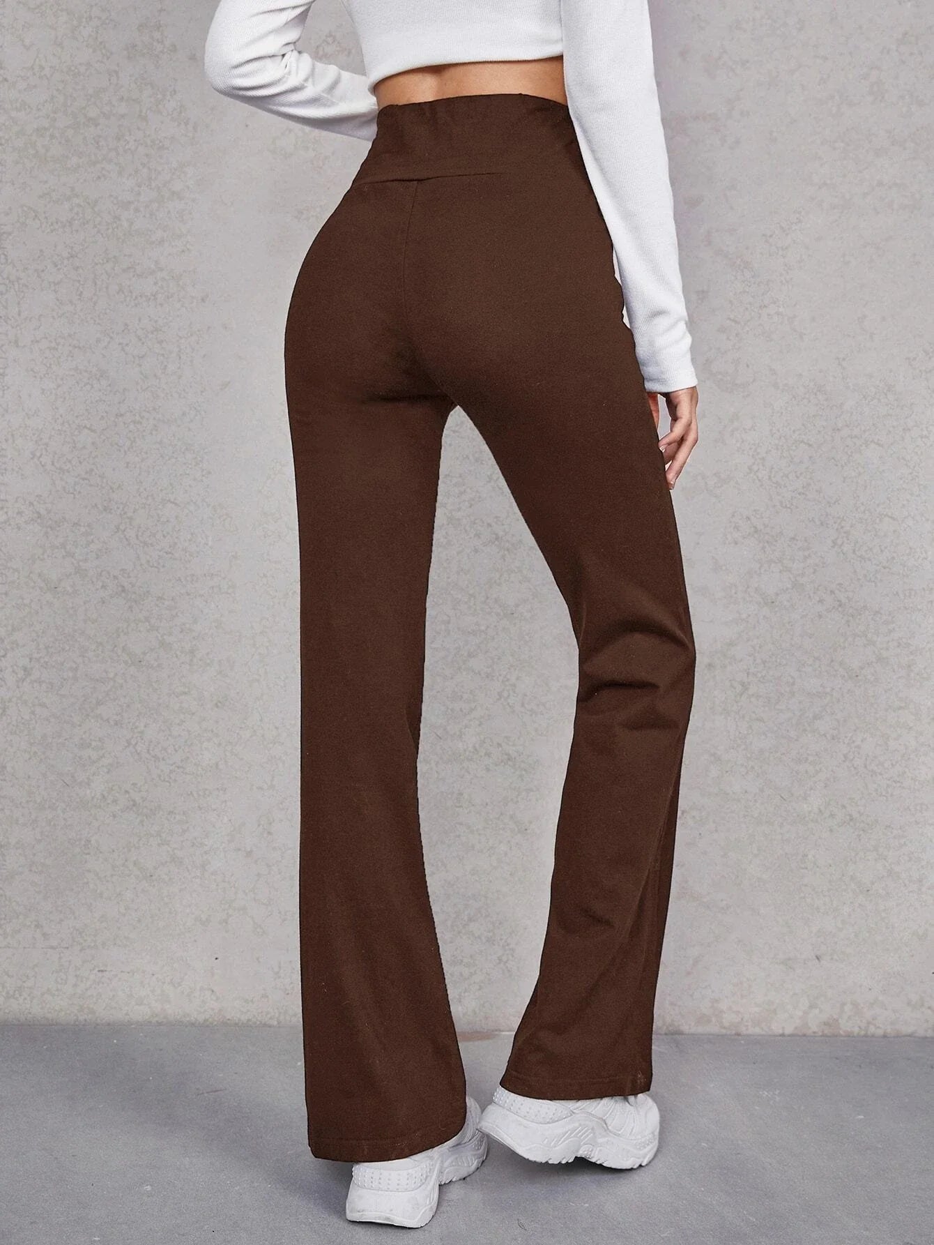 Buy SHEIN Unity Wide Waistband Flare Leg Pants in Pakistan