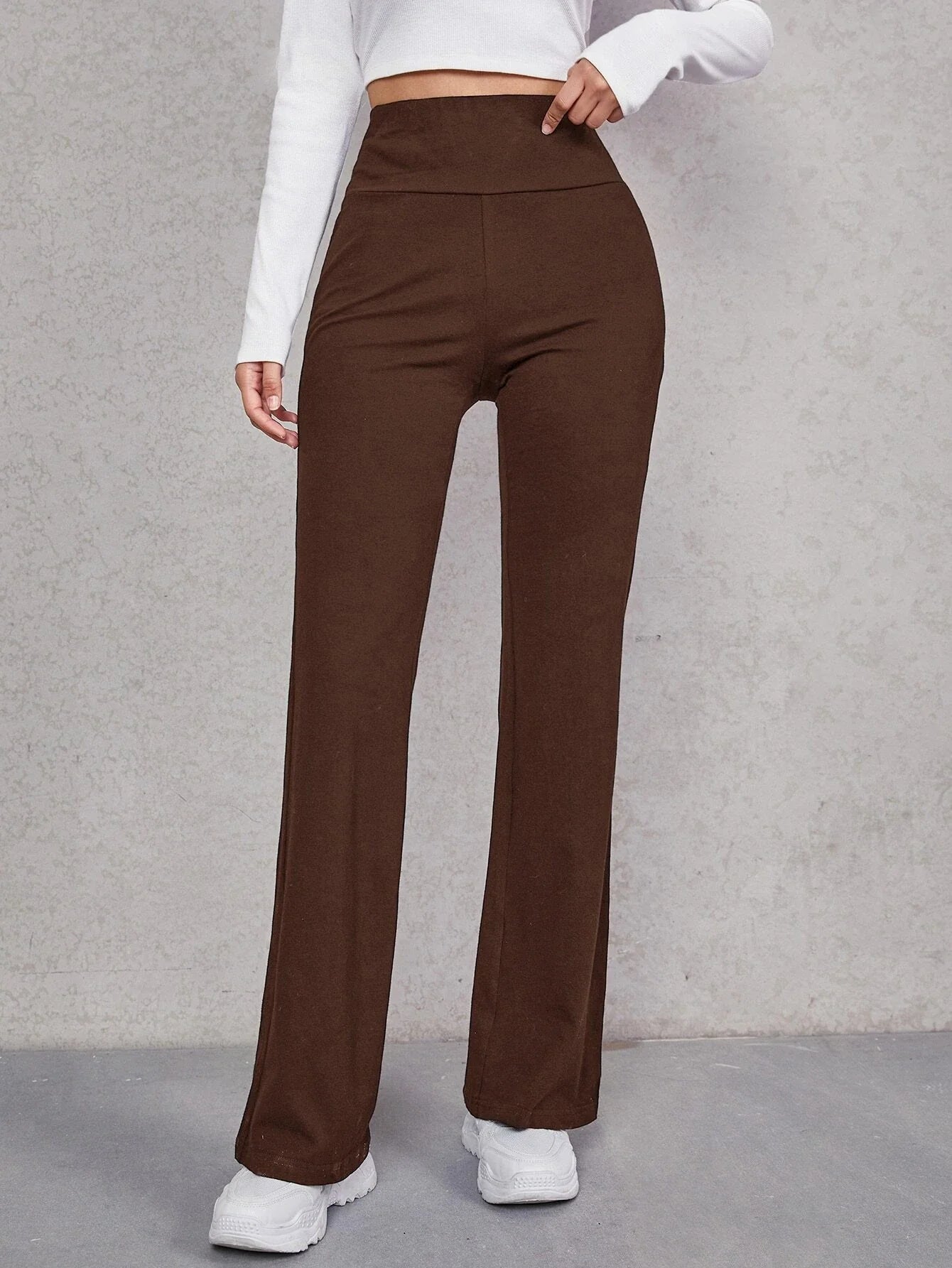 Buy SHEIN Unity Wide Waistband Flare Leg Pants in Pakistan