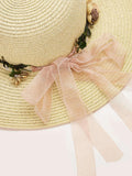 Buy SHEIN Summer Flower Decor Straw Hat in Pakistan