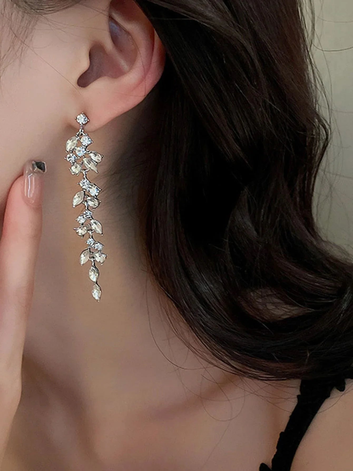 Buy Shein Rhinestone Decor Drop Earrings in Pakistan