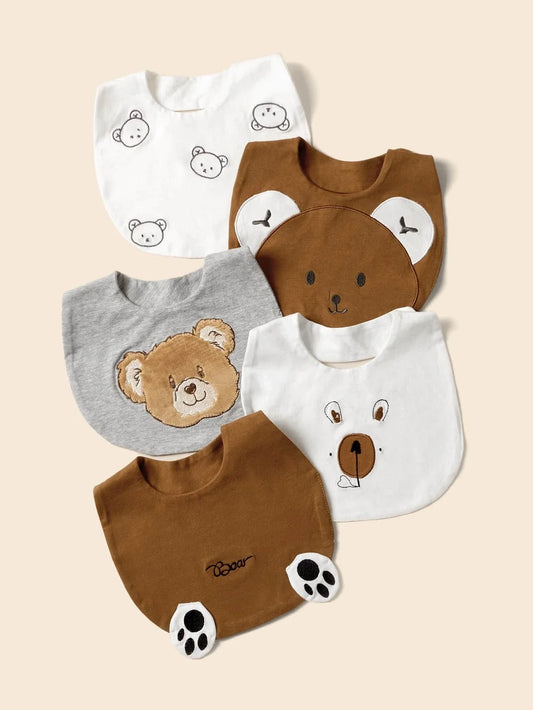 Buy SHEIN 3pcs Baby Random Bear Pattern Bib in Pakistan