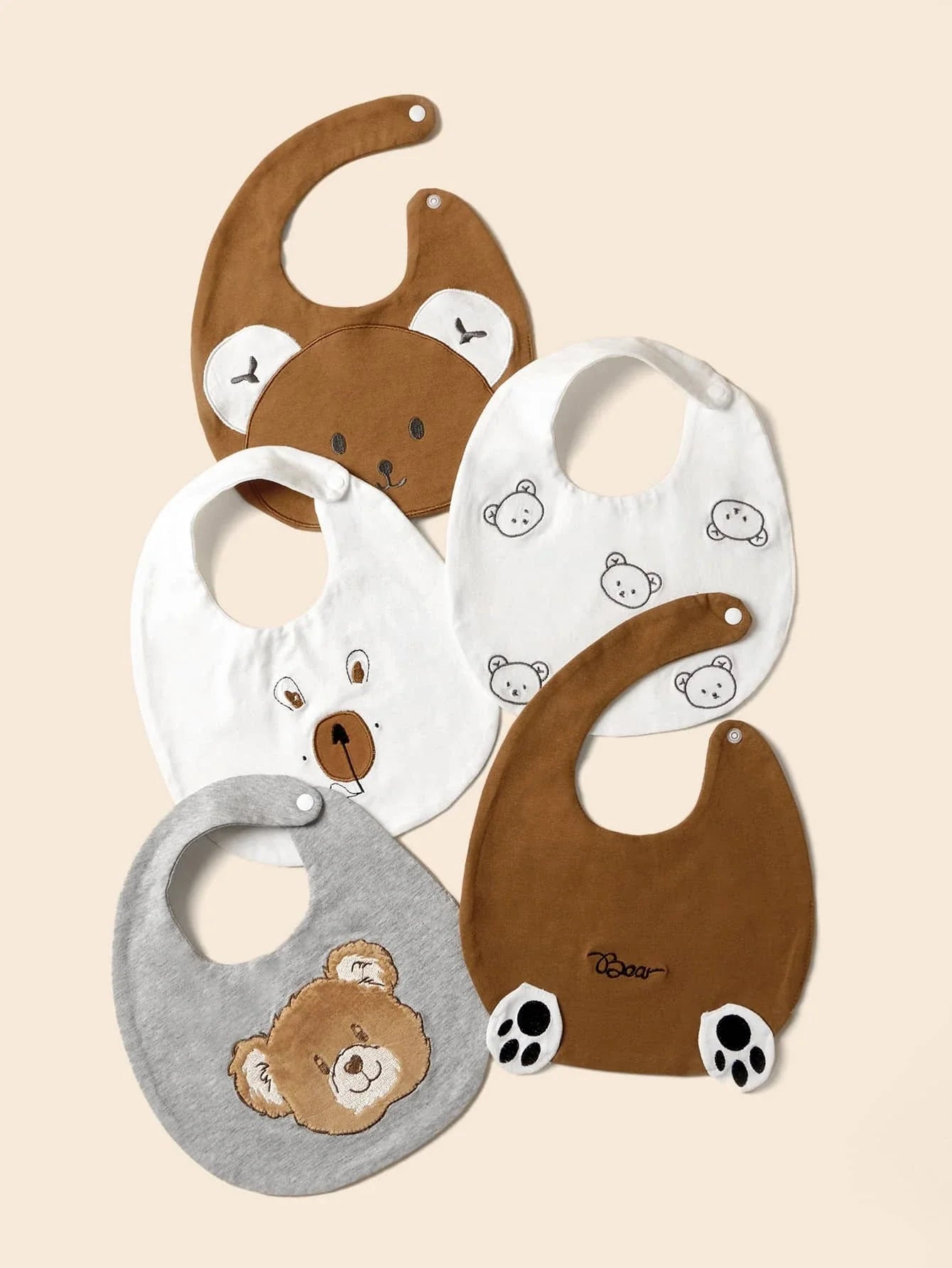 Buy SHEIN 3pcs Baby Random Bear Pattern Bib in Pakistan