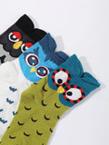 Buy Shein 3pairs Owl Pattern Crew Socks in Pakistan