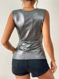 Buy SHEIN BAE Surplice Neck Metallic Tank Top in Pakistan