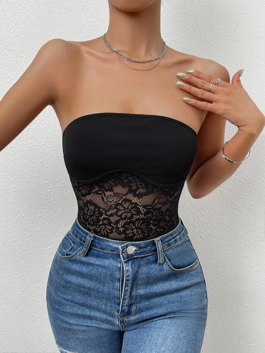 Buy SHEIN Contrast Lace Tube Top in Pakistan