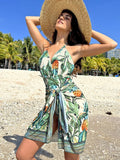 Buy SHEIN Tropical Print One Piece Swimsuit With Cover Up in Pakistan