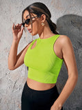 Buy SHEIN SXY Asymmetrical Neck Rib-knit Crop Top in Pakistan