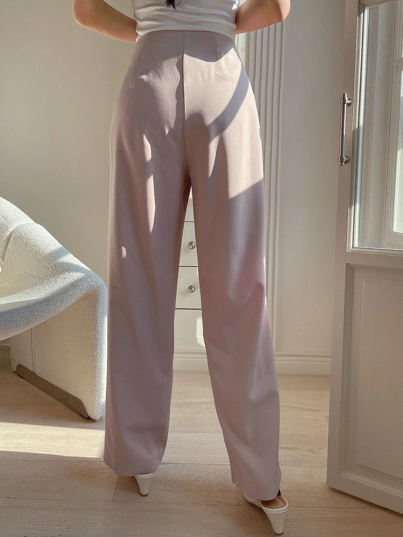 Buy SHEIN DAZY High Waist Straight Leg Suit Pants in Pakistan