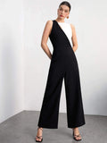 Buy SHEIN BIZwear Two Tone Wide Leg Jumpsuit Without Belt in Pakistan