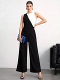 Buy SHEIN BIZwear Two Tone Wide Leg Jumpsuit Without Belt in Pakistan