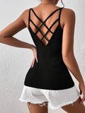 Buy SHEIN Privé Solid Criss Cross Back Cami Top in Pakistan