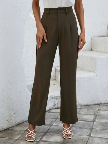 Buy SHEIN Essnce Solid High Waist Plicated Detail Suit Pants in Pakistan